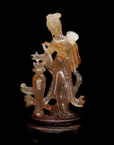 Guanyin statuette aus agate - statuette,