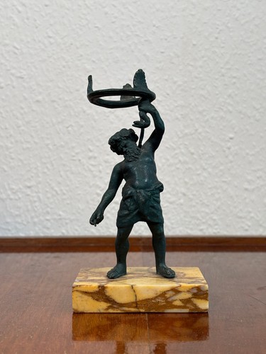 Antike bronze figur satyr - bronze,