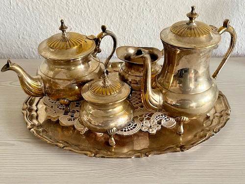 Antikes fünfteiliges kaffee - fünfteiliges, kaffee-