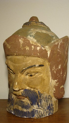 Asiatika alter holz kopf - holz, eines