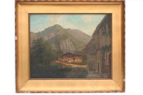 Dorf gebirge wohl - im, schweiz